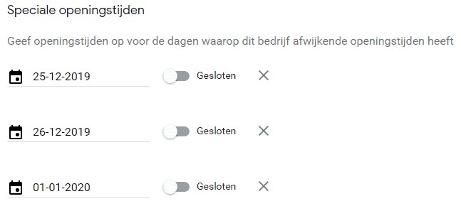 Google Mijn Bedrijf - openingstijden - afbeelding vergroten